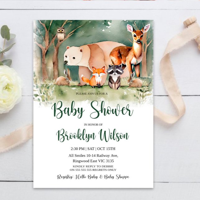 Woodland Animals Baby Shower Invitation (Creator Uploaded)