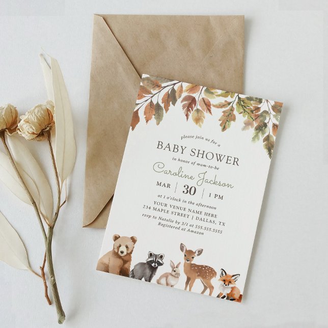 Woodland Animals Baby Shower Invitation (Creator Uploaded)