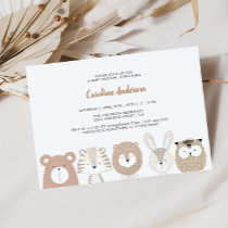 Woodland Animals Baby Shower Invitation