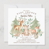 Woodland Animals Baby Shower Invitation (Front)