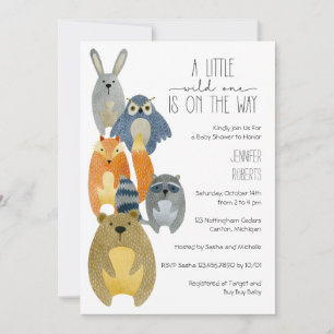 Woodland Animals Baby Shower Invitation