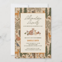 Woodland Animals Baby Shower Invites for Boy