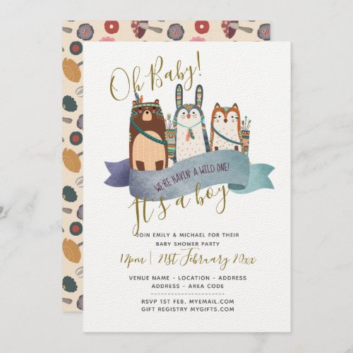 Woodland Animals Baby Shower Invites _ Its a BOY