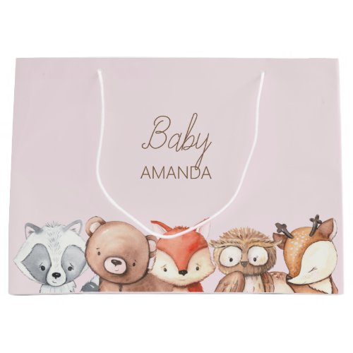 Woodland Animals Baby Shower Large Gift Bag