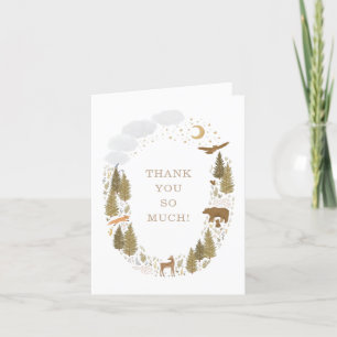 Woodland Animals Baby Shower Letterpress Thank You Card