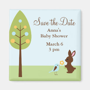 Woodland Animals Baby Shower Magnet
