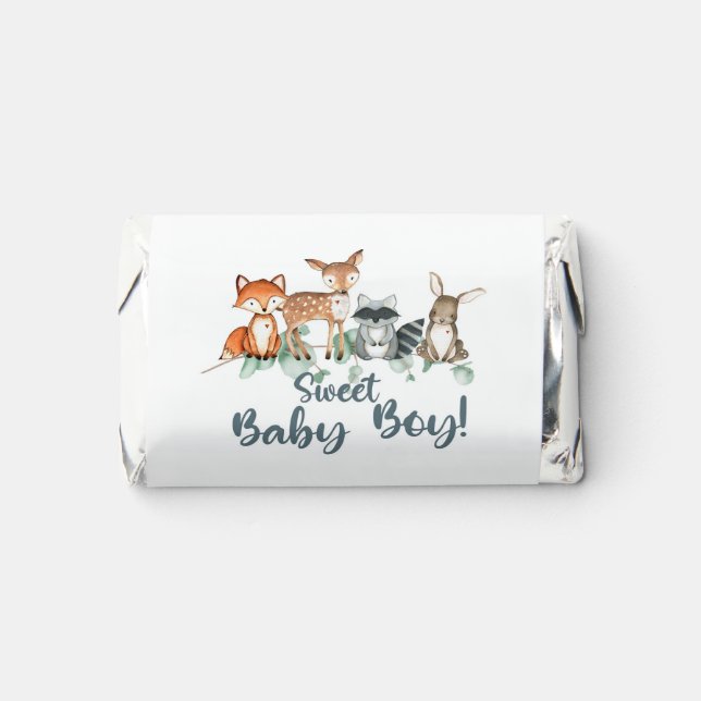 Woodland animals baby shower mini hershey wrapper. hershey's miniatures (Front)