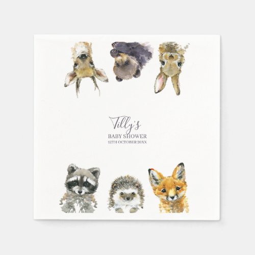 Woodland Animals Baby Shower Napkins