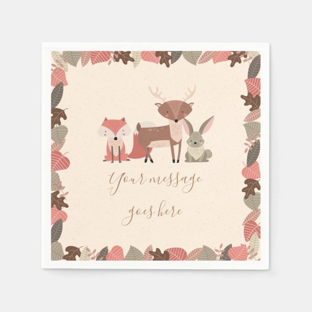 Woodland Animals Baby Shower Napkins (Front)