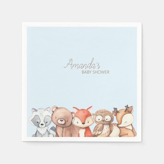 Woodland Animals Baby Shower Napkins (Front)