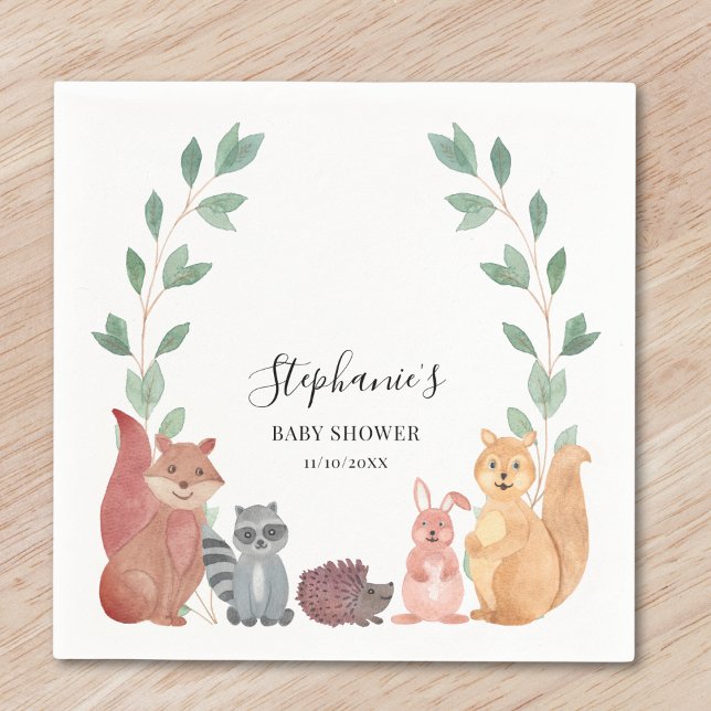 Woodland Animals Baby Shower Napkins (Creator Uploaded)