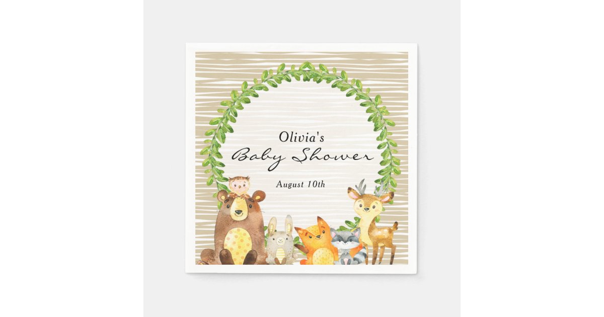 Woodland Animals Baby Shower Napkins Zazzle