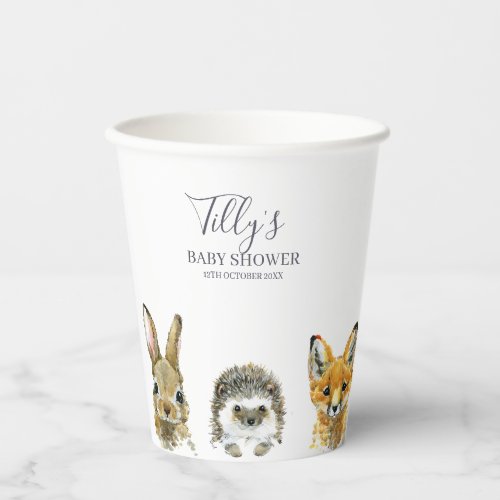 Woodland Animals Baby Shower Paper Cups