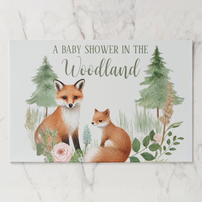 Woodland Animals Baby Shower Paper Pad (Front)
