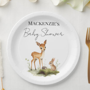 Woodland Animals Baby Shower Paper Plates