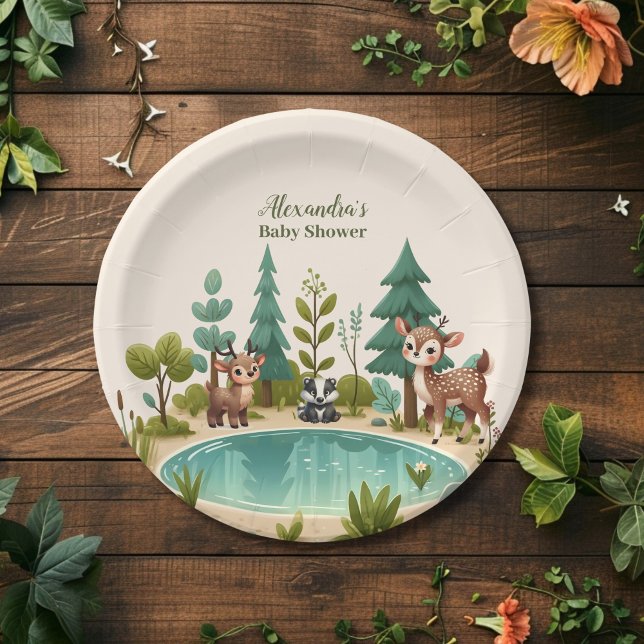 Woodland Animals Baby Shower Paper Plates (Creator Uploaded)