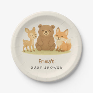 Woodland Animals Baby Shower Paper Plates