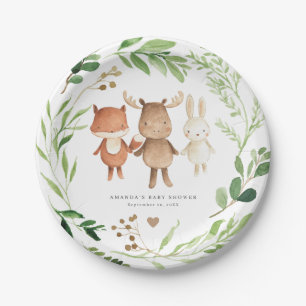 Woodland Animals Baby Shower Paper Plates