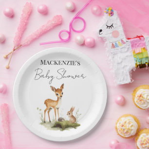 Woodland Animals Baby Shower Paper Plates