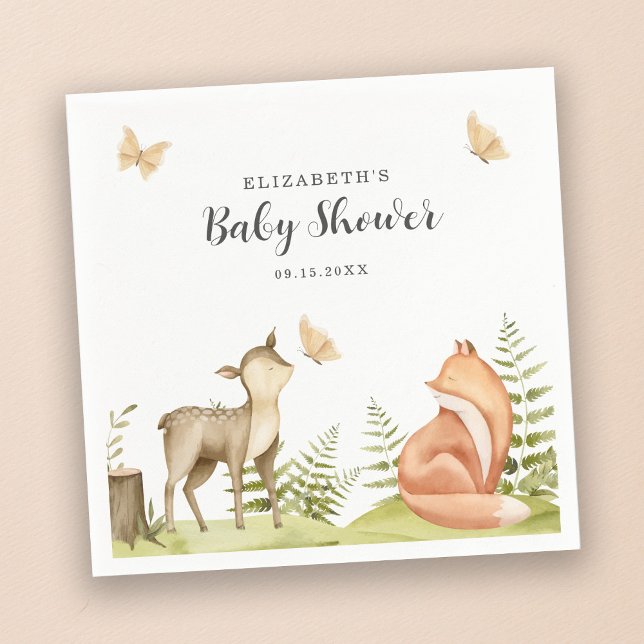 Woodland Animals Baby Shower Party Napkins (Creator Uploaded)