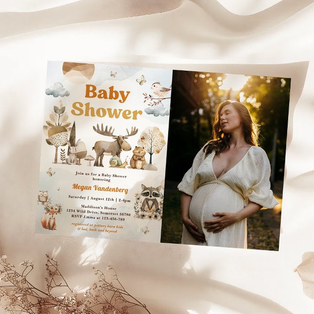  Woodland Animals Baby Shower Party Photo  Invitation (Creator Uploaded)