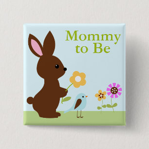 Woodland Animals Baby Shower Pinback Button