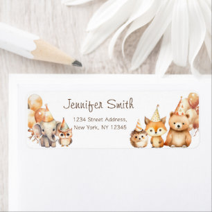 Woodland Animals baby shower Return Address Label