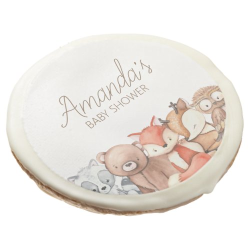 Woodland Animals Baby Shower Sugar Cookie