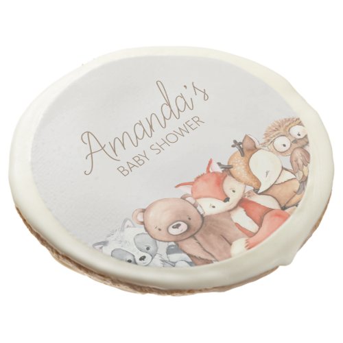 Woodland Animals Baby Shower Sugar Cookie