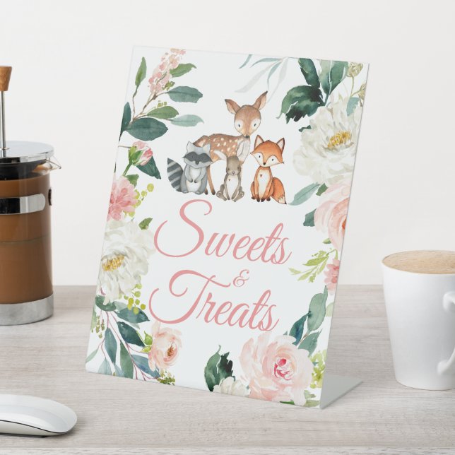 Woodland Animals Baby Shower Sweets & Treats Sign (In SItu)