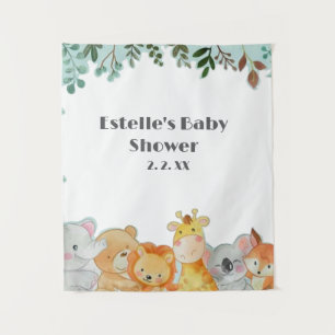 Woodland Animals Baby Shower Tapestry