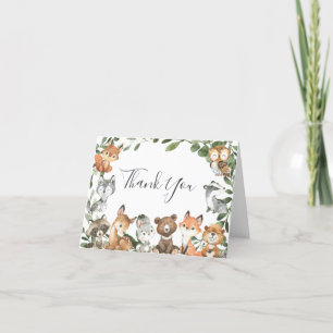 Woodland Animals Baby Shower Thank You Card