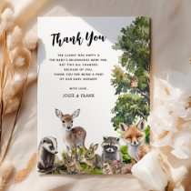 Woodland Animals Baby Shower Thank You Card