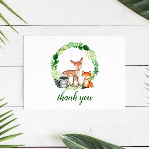 Woodland Animals Baby Shower Thank You Card