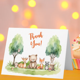 Woodland Animals Baby Shower Thank You Card