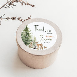 Woodland Animals Baby Shower Thank You Favor Classic Round Sticker