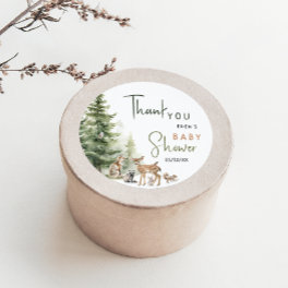 Woodland Animals Baby Shower Thank You Favor Classic Round Sticker