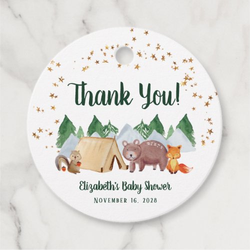 Woodland Animals Baby Shower Thank You Favor Tags