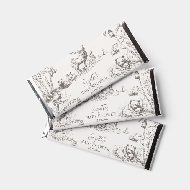 Woodland Animals Baby Shower Thank You  Hershey Bar Favors (Front)