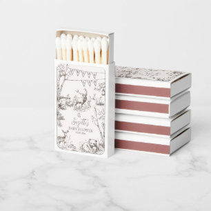 Woodland Animals Baby Shower Thank You Matchboxes