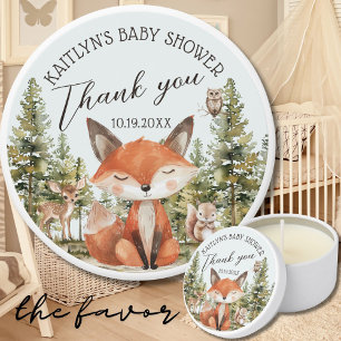 Woodland Animals Baby Shower Thank You Mini Candle Favors