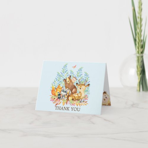 Woodland Animals Baby Shower Thank You Note