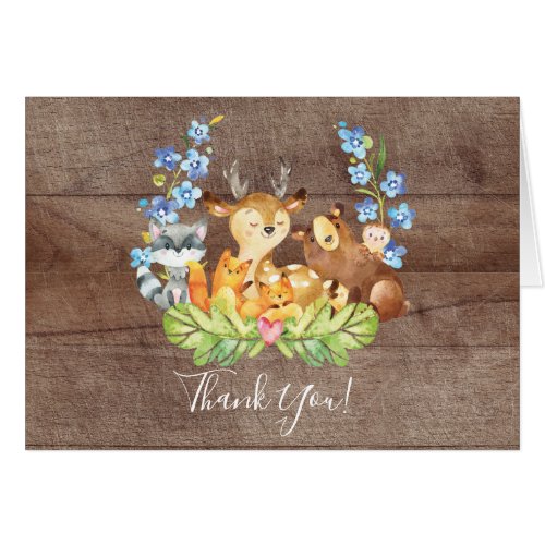 Woodland Animals Baby Shower Thank You Note