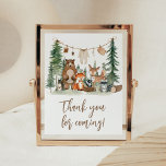 Woodland Animals Baby Shower Thank You Sign<br><div class="desc">Make your event special with this Forest Baby Shower with our cute and lovely printable Thank You for Coming Sign featuring adorable Adventure Awaits Baby Shower theme. Download,  personalize,  and create lasting memories with this perfect touch for your joyous celebration!

BS1095</div>