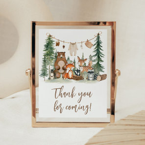 Woodland Animals Baby Shower Thank You Sign