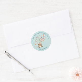 Woodland Animals Baby Shower Thank You Stickers