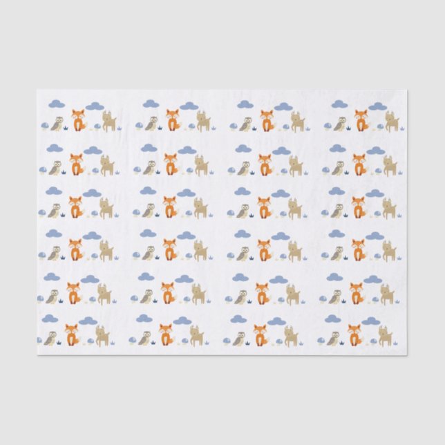 Woodland Animals Baby Shower Tissue Paper (Front)