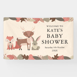 Woodland Animals Baby Shower Welcome Banner