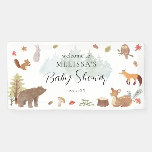 Woodland Animals Baby Shower Welcome Banner