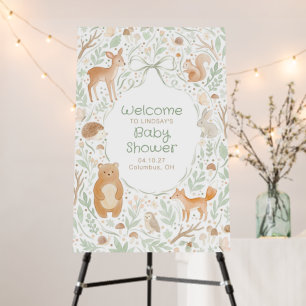 Woodland Animals Baby Shower Welcome Sign